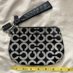 Chic Coach Black and Gray Wristlet for Effortless Elegance